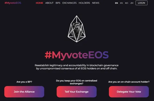 MyvoteEOS Proxy Website screenshot preview 1