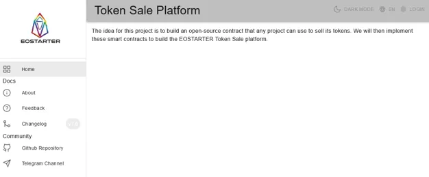 EOS Token Sale Platform screenshot preview 1